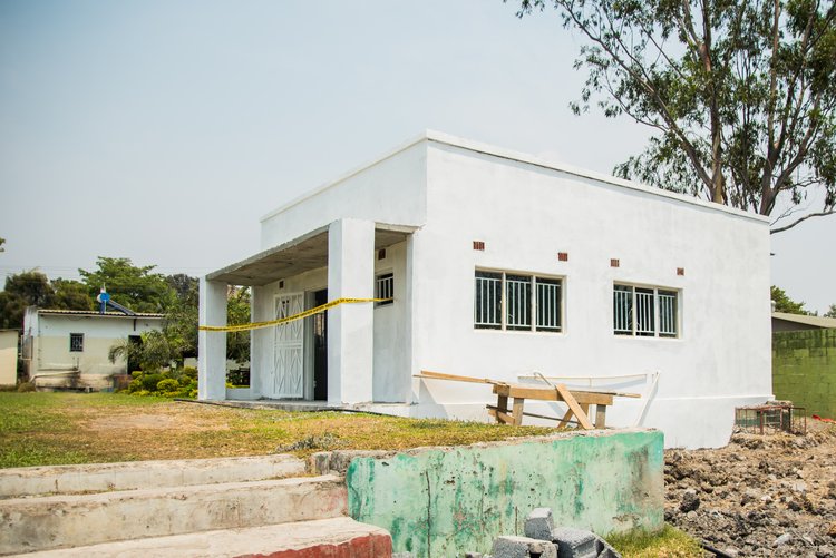 Here the canteen kitchen is being built